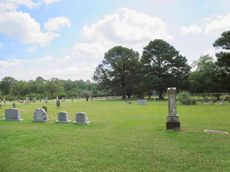 Wide view of marker in the Daingerfield Cemetery. image. Click for full size.