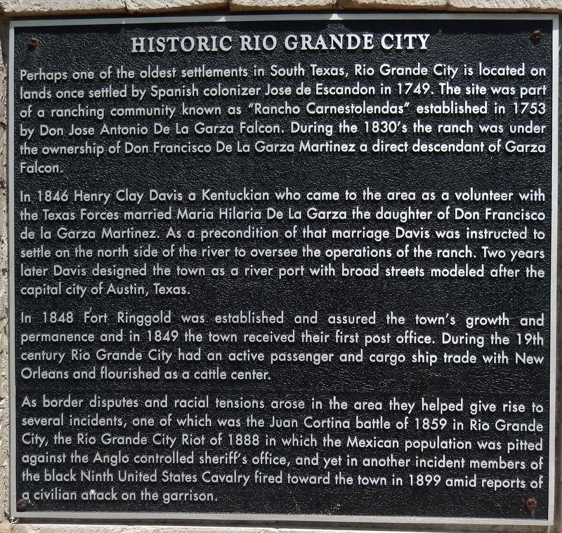 Historic Rio Grande City Marker image. Click for full size.