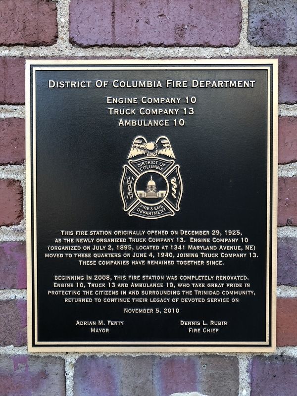 District of Columbia Fire Department Marker image. Click for full size.