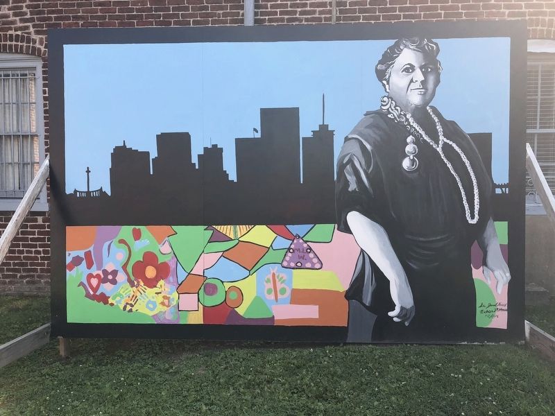 Mural of Maggie L. Walker image. Click for full size.