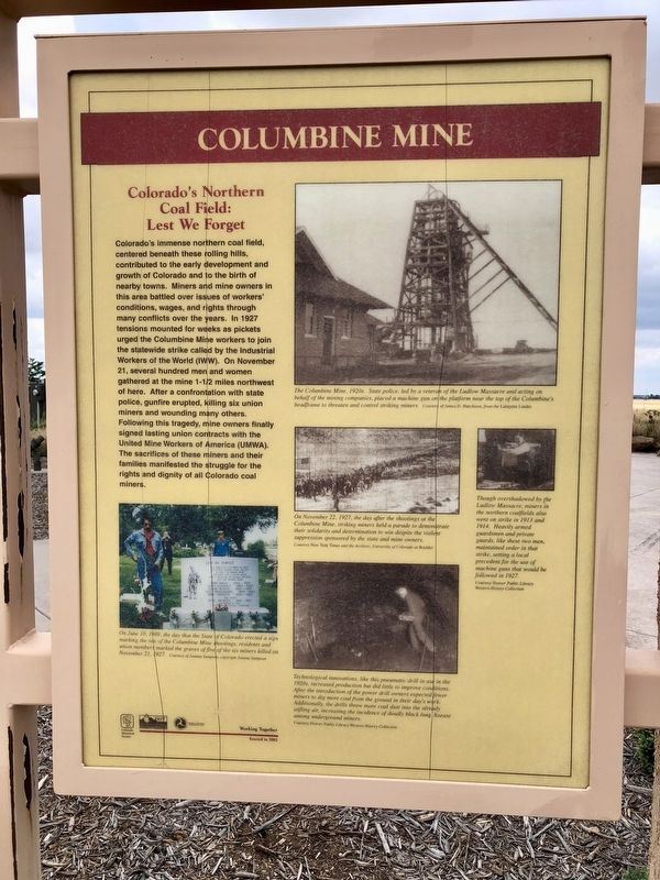Columbine Mine Marker image. Click for full size.
