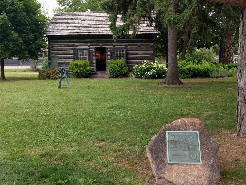 Judge Elias Comstock Cabin and Marker image. Click for full size.