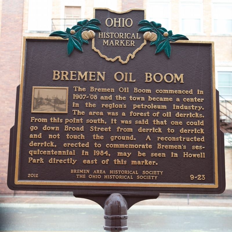 Bremen Oil Boom Marker. Click for full size. Bremen Oil Boom Marker image. Click for full size.