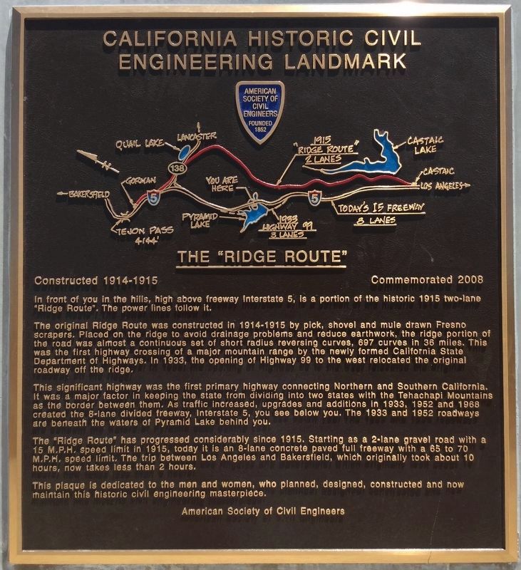The Ridge Route Marker image. Click for full size.