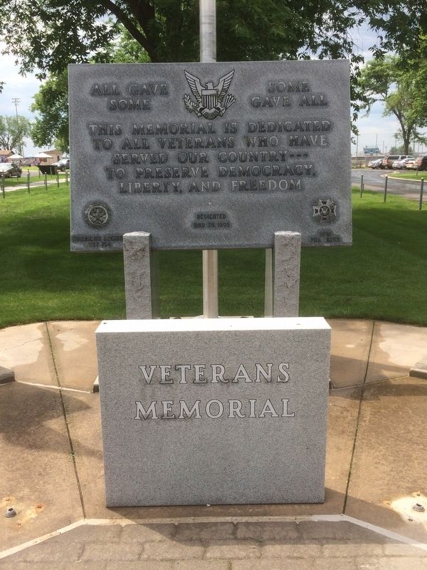 Hutchinson County, South Dakota Veterans Memorial Marker. Click for full size. Hutchinson County, South Dakota Veterans Memorial Marker image. Click for full size.