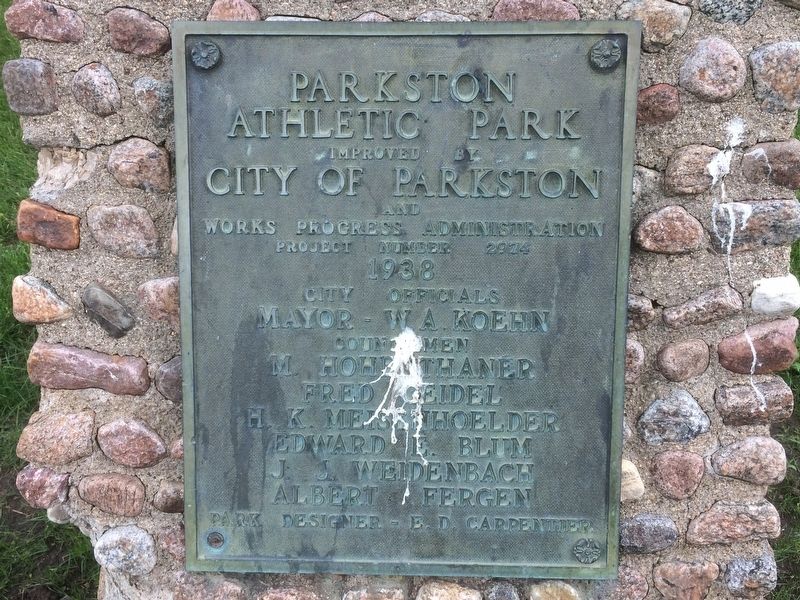 Parkston Athletic Park Marker. Click for full size. Parkston Athletic Park Marker image. Click for full size.