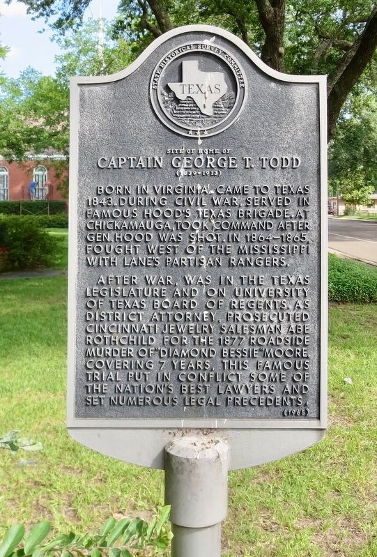 Site of Home of Captain George T. Todd Marker image. Click for full size.