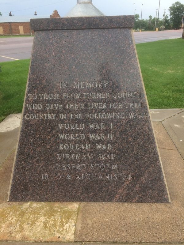 Turner County, South Dakota Veterans Memorial Marker image. Click for full size.