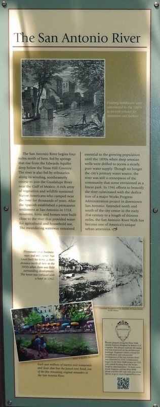 The San Antonio River Marker. Click for full size. The San Antonio River Marker image. Click for full size.