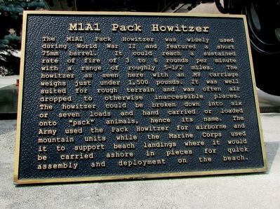 M1A1 Pack Howitzer Marker image. Click for full size.