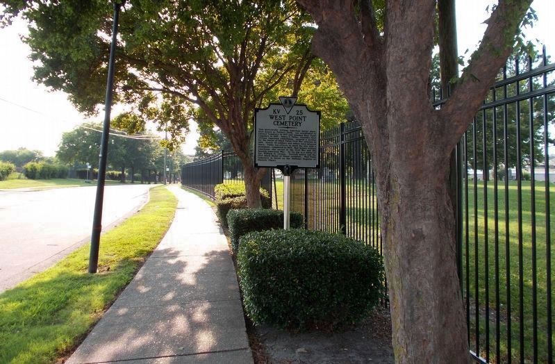 West Point Cemetery marker, facing west along E. Princess Anne Road. image. Click for full size.