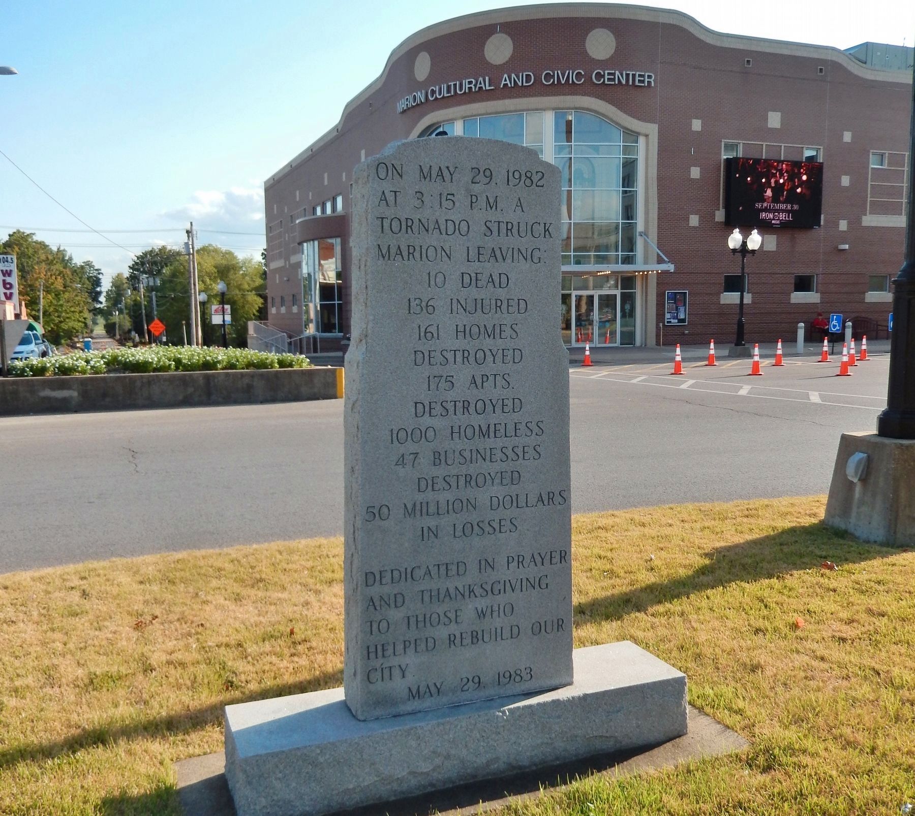 Marion Tornado Memorial Marker image. Click for full size.