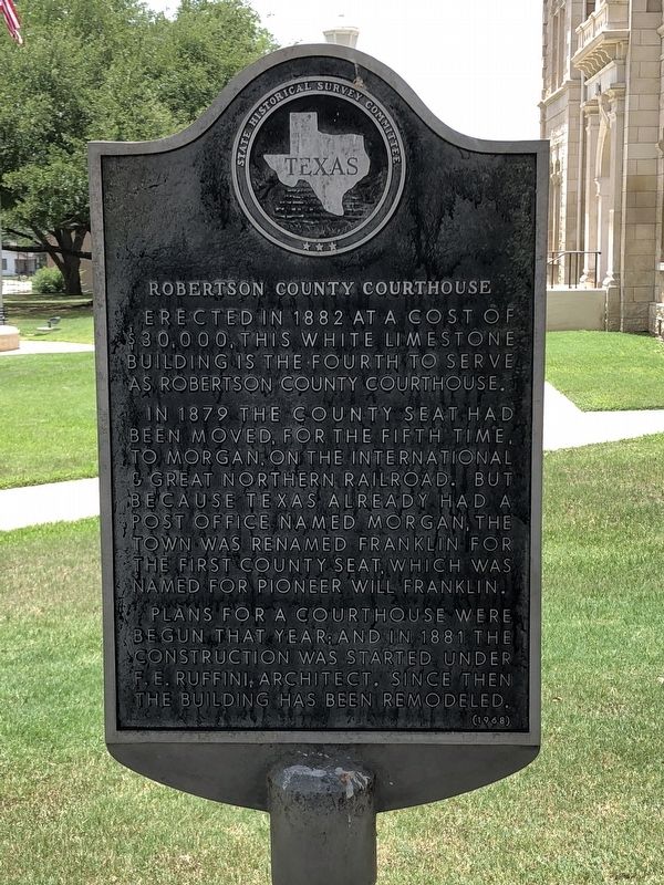 Robertson County Courthouse Marker image. Click for full size.