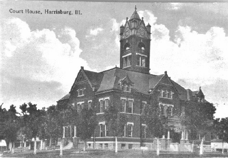 Saline County Courthouse circa 1917 (<i>showing clock tower with this clock in place</i>) image. Click for full size.