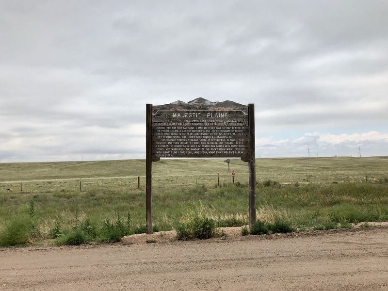 View of Majestic Plains Marker and plains in background. image. Click for full size.