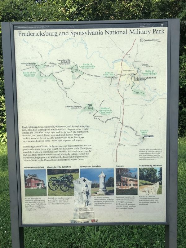 Fredericksburg and Spotsylvania National Military Park Marker. Click for full size. Fredericksburg and Spotsylvania National Military Park Marker image. Click for full size.