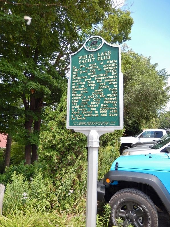 White Lake Yacht CLub Marker (<i>tall view</i>). Click for full size. White Lake Yacht CLub Marker (<i>tall view</i>) image. Click for full size.