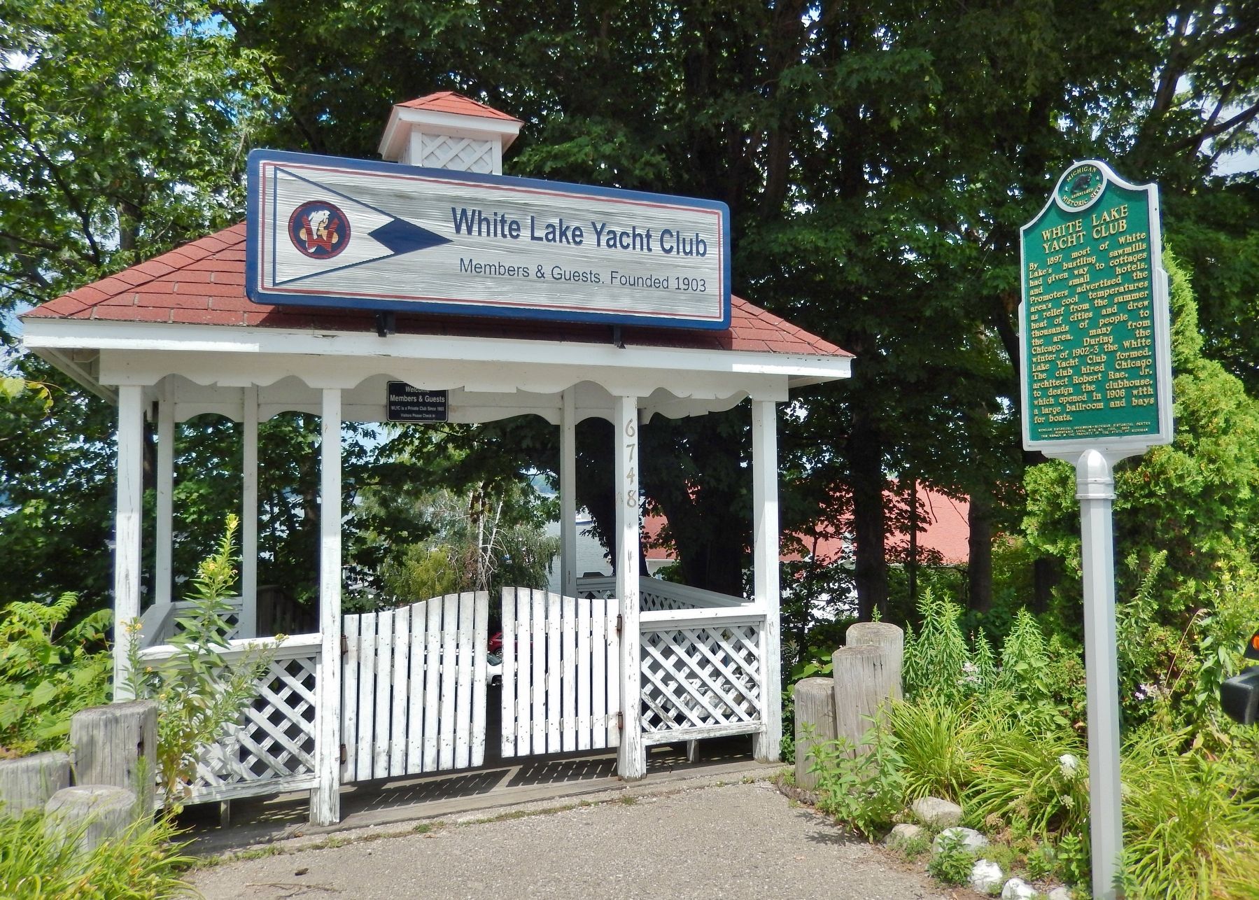 White Lake Yacht CLub Marker (<i>wide view</i>). Click for full size. White Lake Yacht CLub Marker (<i>wide view</i>) image. Click for full size.