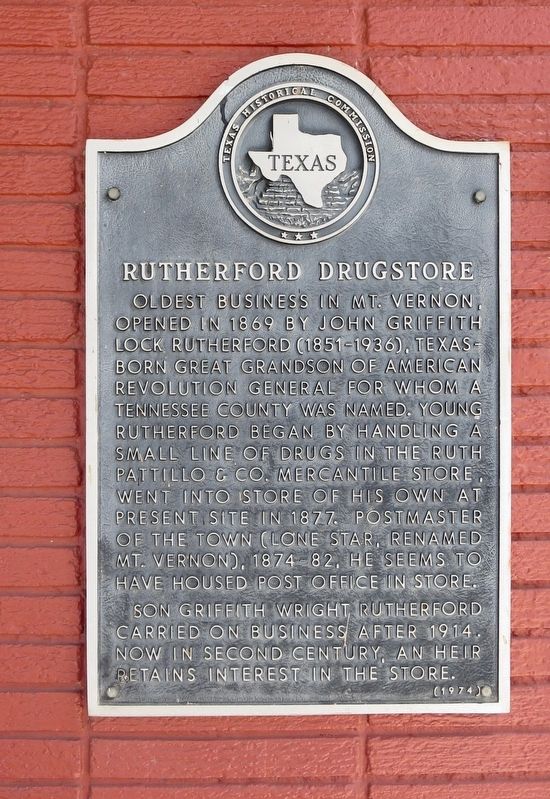 Rutherford Drugstore Marker image. Click for full size.