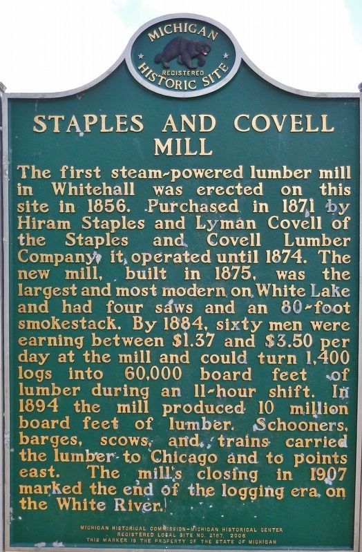 Staples and Covell Mill<br>(<i>marker side 2</i>) image. Click for full size.