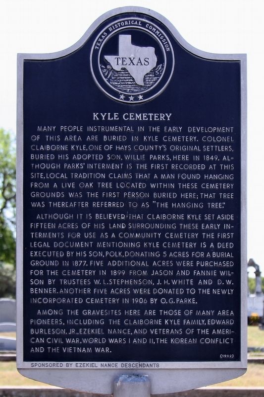 Kyle Cemetery Marker image. Click for full size.