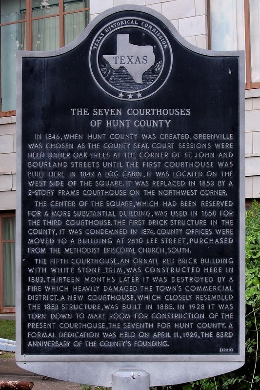 The Seven Courthouses of Hunt County Marker image. Click for full size.