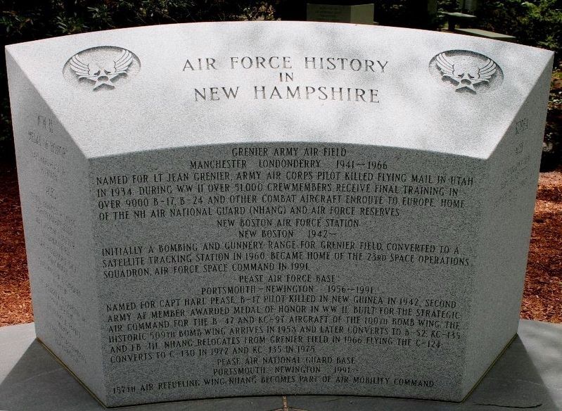 Air Force History In New Hampshire Marker image. Click for full size.