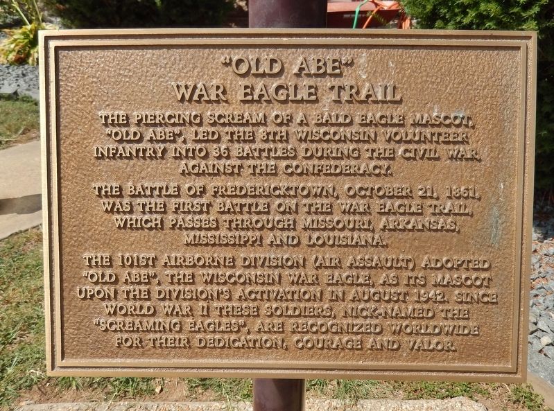 War Eagle Trail Marker. Click for full size. War Eagle Trail Marker image. Click for full size.