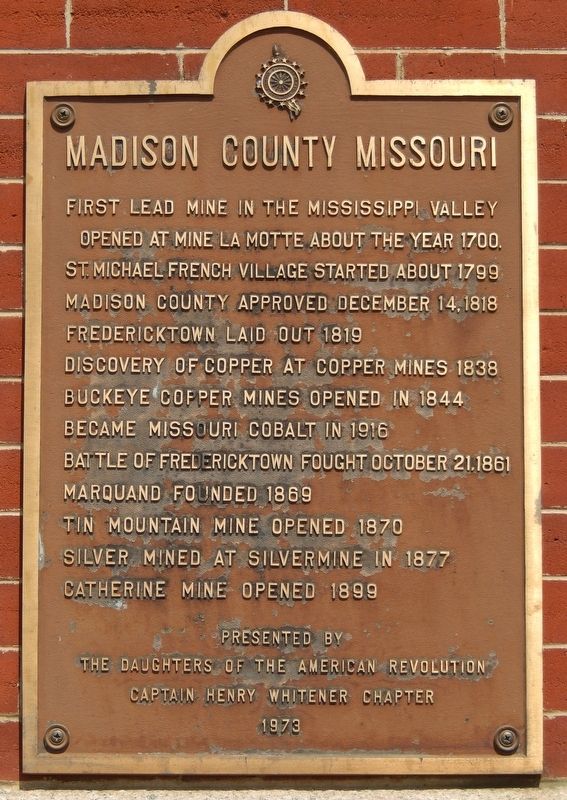 Madison County Missouri Marker image. Click for full size.