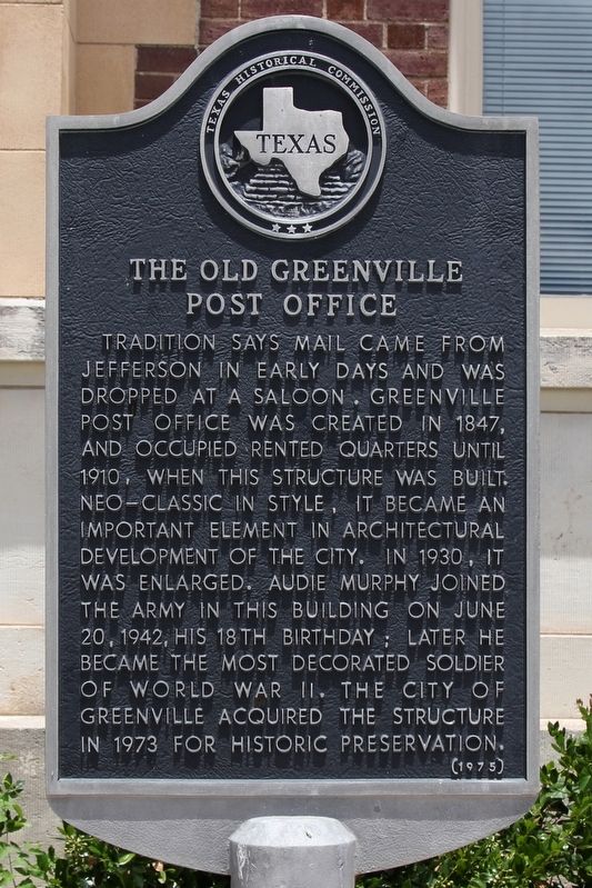 The Old Greenville Post Office Marker image. Click for full size.