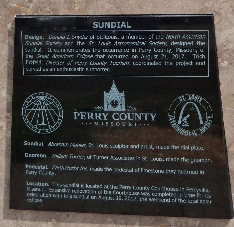 Great American Eclipse of 2017 Sundial (<i>"Sundial" panel</i>). Click for full size. Great American Eclipse of 2017 Sundial (<i>"Sundial" panel</i>) image. Click for full size.