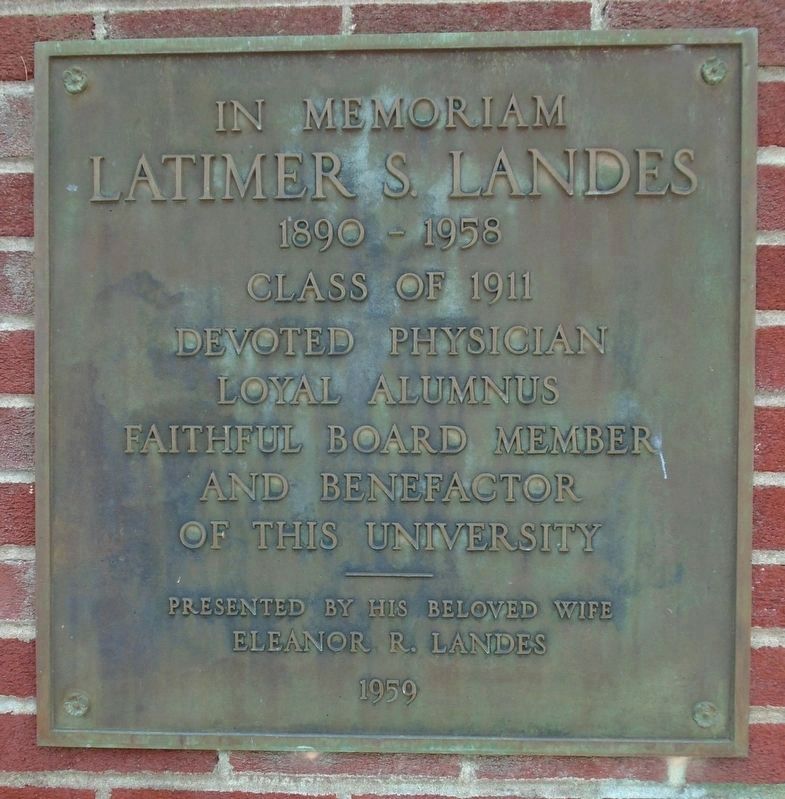 Latimer S. Landes Memorial Marker. Click for full size. Latimer S. Landes Memorial Marker image. Click for full size.