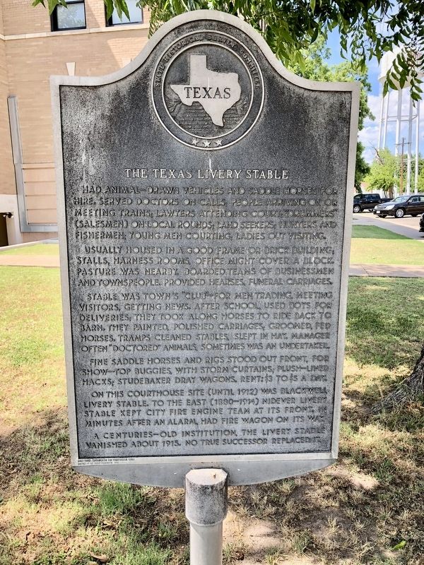 The Texas Livery Stable Marker. Click for full size. The Texas Livery Stable Marker image. Click for full size.