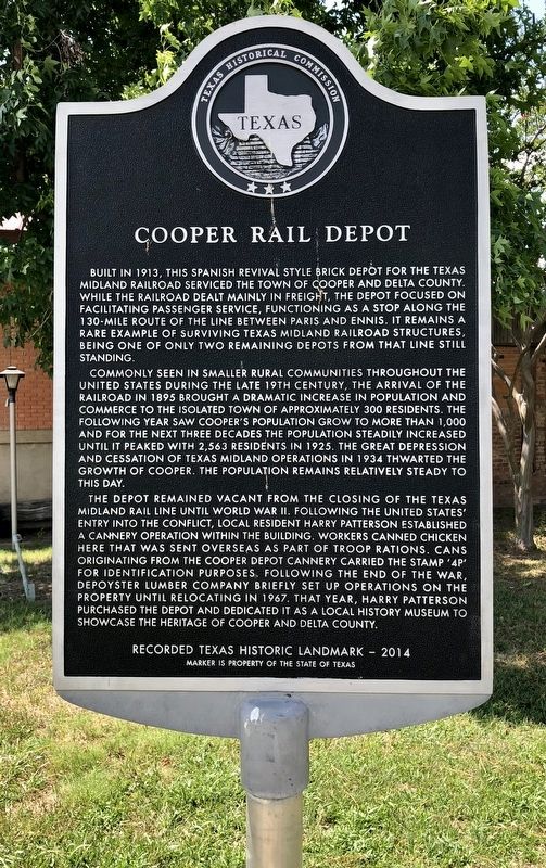 Cooper Rail Depot Marker image. Click for full size.