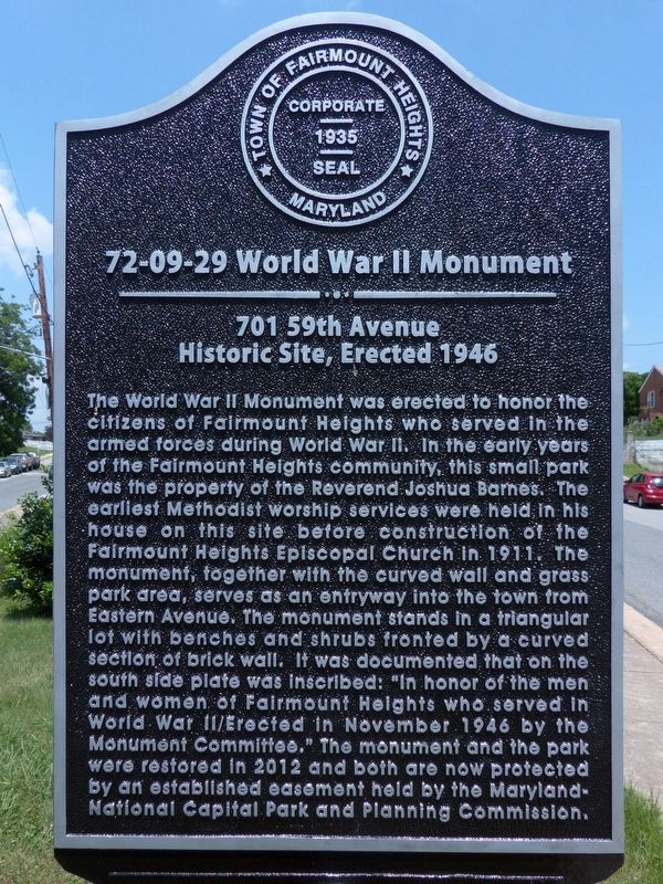 World War II Monument Marker image. Click for full size.
