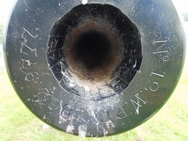 Civil War Memorial Parrott Gun Muzzle Markings image. Click for full size.