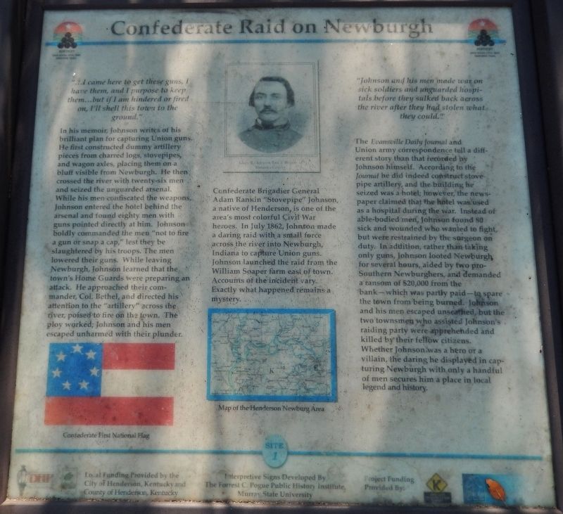 Confederate Raid on Newburgh Marker image. Click for full size.
