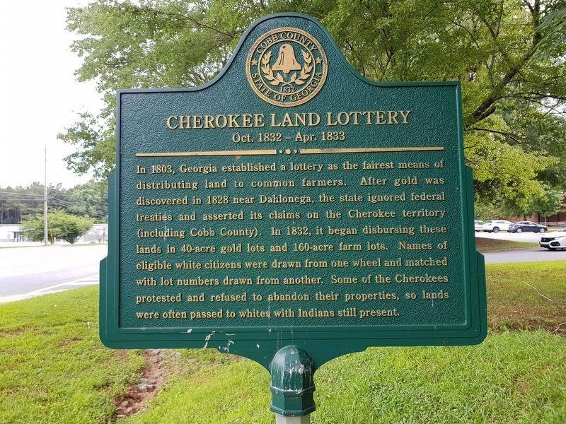 Cherokee Land Lottery Marker image. Click for full size.