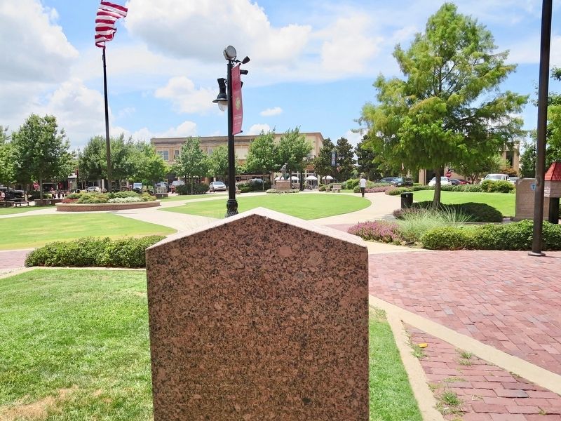 View of marker looking west into Celebration Plaza. image. Click for full size.