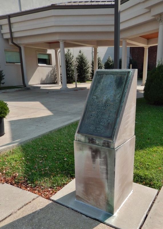John James Audubon Store Site Marker (<i>tall view</i>) image. Click for full size.