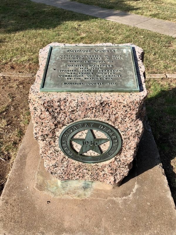 Montague County red granite monument. image. Click for full size.