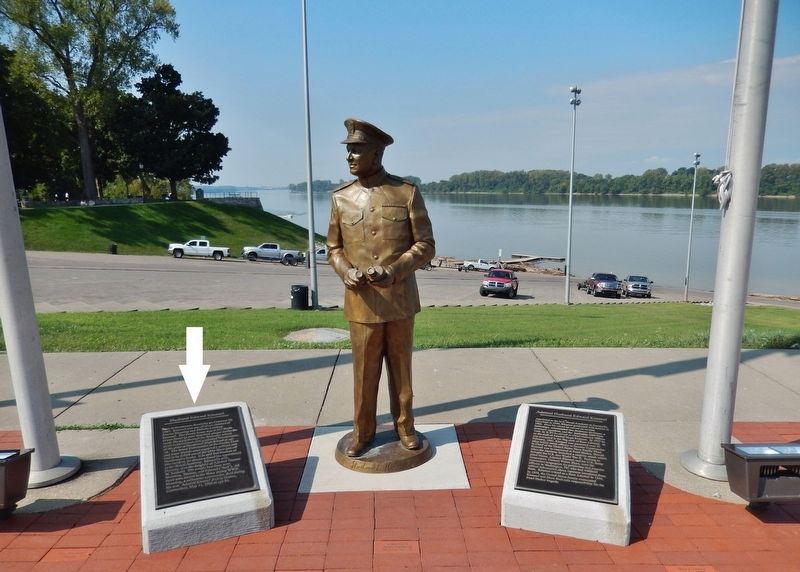 Husband Edward Kimmel Marker (<i>this marker on left; statue & related marker to right</i>). Click for full size. Husband Edward Kimmel Marker (<i>this marker on left; statue & related marker to right</i>) image. Click for full size.