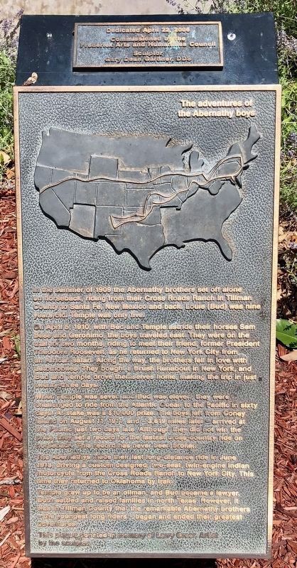 The Adventures of the Abernathy boys Marker. Click for full size. The Adventures of the Abernathy boys Marker image. Click for full size.