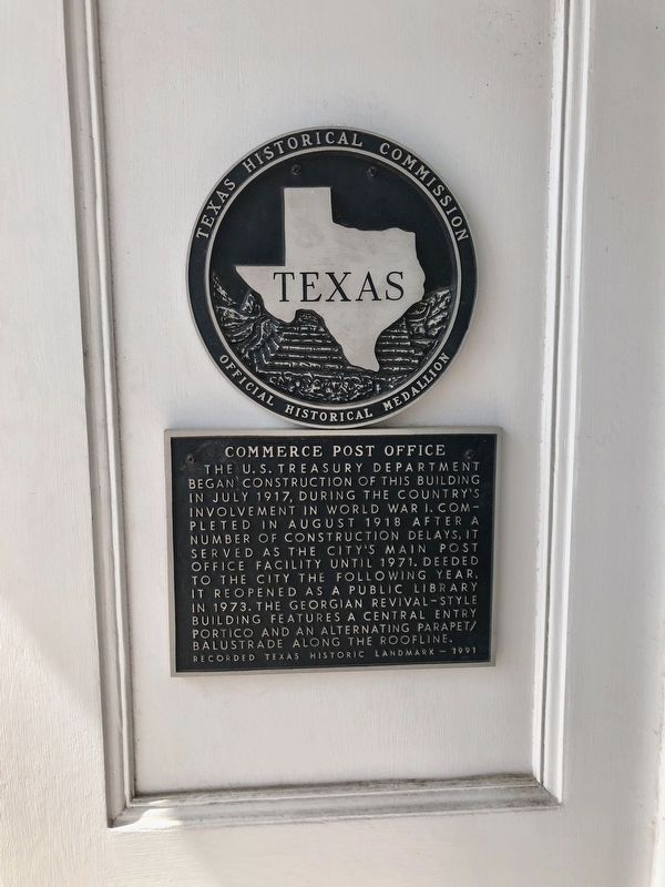 Commerce Post Office Marker. Click for full size. Commerce Post Office Marker image. Click for full size.
