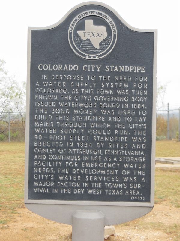 Colorado City Standpipe Marker image. Click for full size.