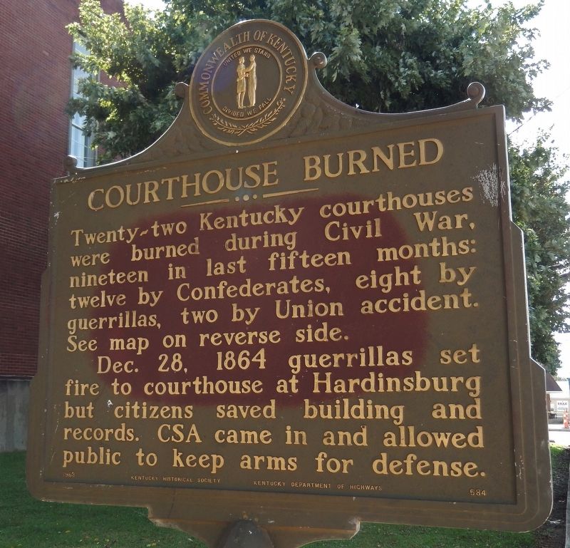Courthouse Burned Marker. Click for full size. Courthouse Burned Marker image. Click for full size.