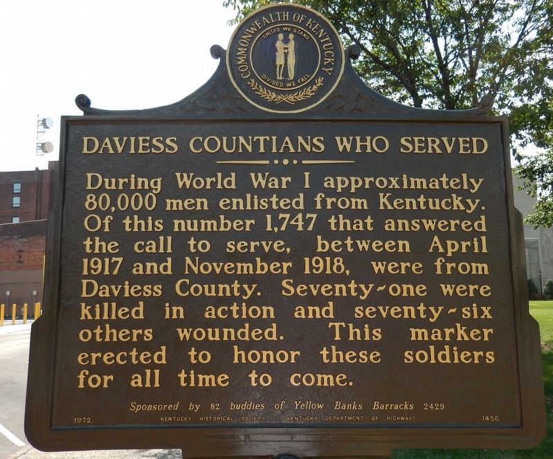 Daviess Countians Who Served Marker image. Click for full size.