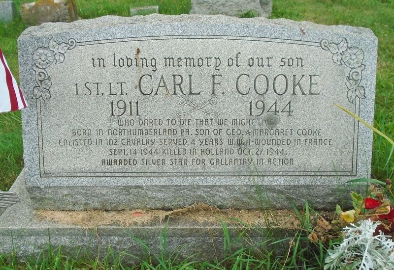 1st. Lt. Carl F. Cooke Marker image. Click for full size.
