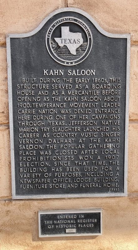 Kahn Saloon Marker. Click for full size. Kahn Saloon Marker image. Click for full size.
