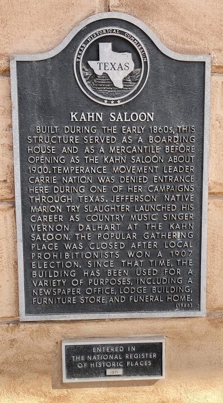 Kahn Saloon Marker image. Click for full size.